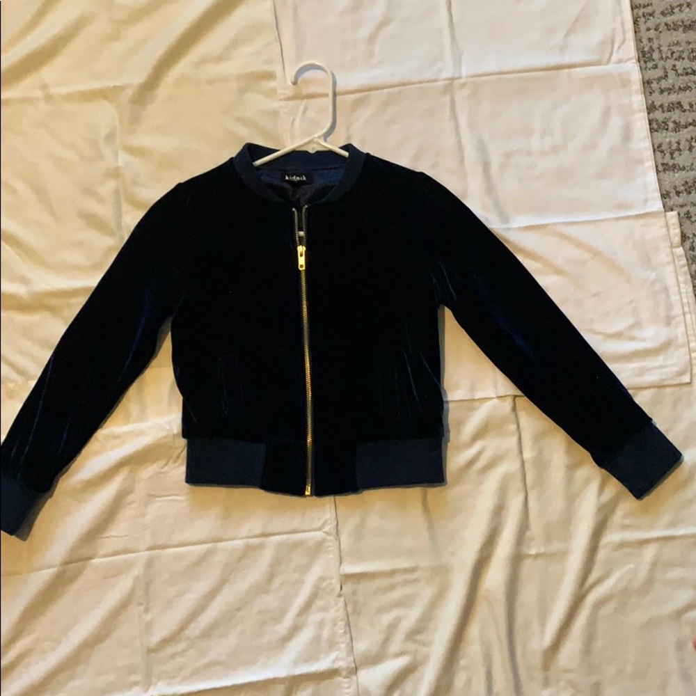Girls Velvet crop length Jacket